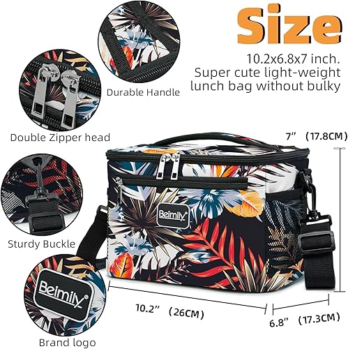 Miniatura 2 de BEIMILY - Lonchera para mujereshombres, lonchera reutilizable, pequeña bolsa de almuerzo con lado suave, bolsa enfriadora a prueba de fugas para