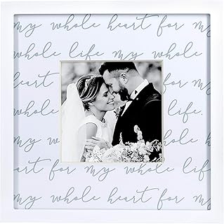 Pearhead Wedding Script Picture Frame, Newlyweds Gift, Bridal Shower Gifts, White