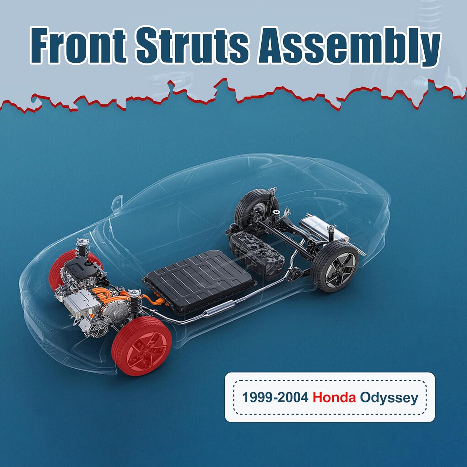 Vextone - Complete Front Struts Shocks Assembly - Fit for 1999 2000 2001 2002 2003 2004 for Honda Odyssey Mini Van - Replace 171597 171598 Ready Strut (Set of 2)