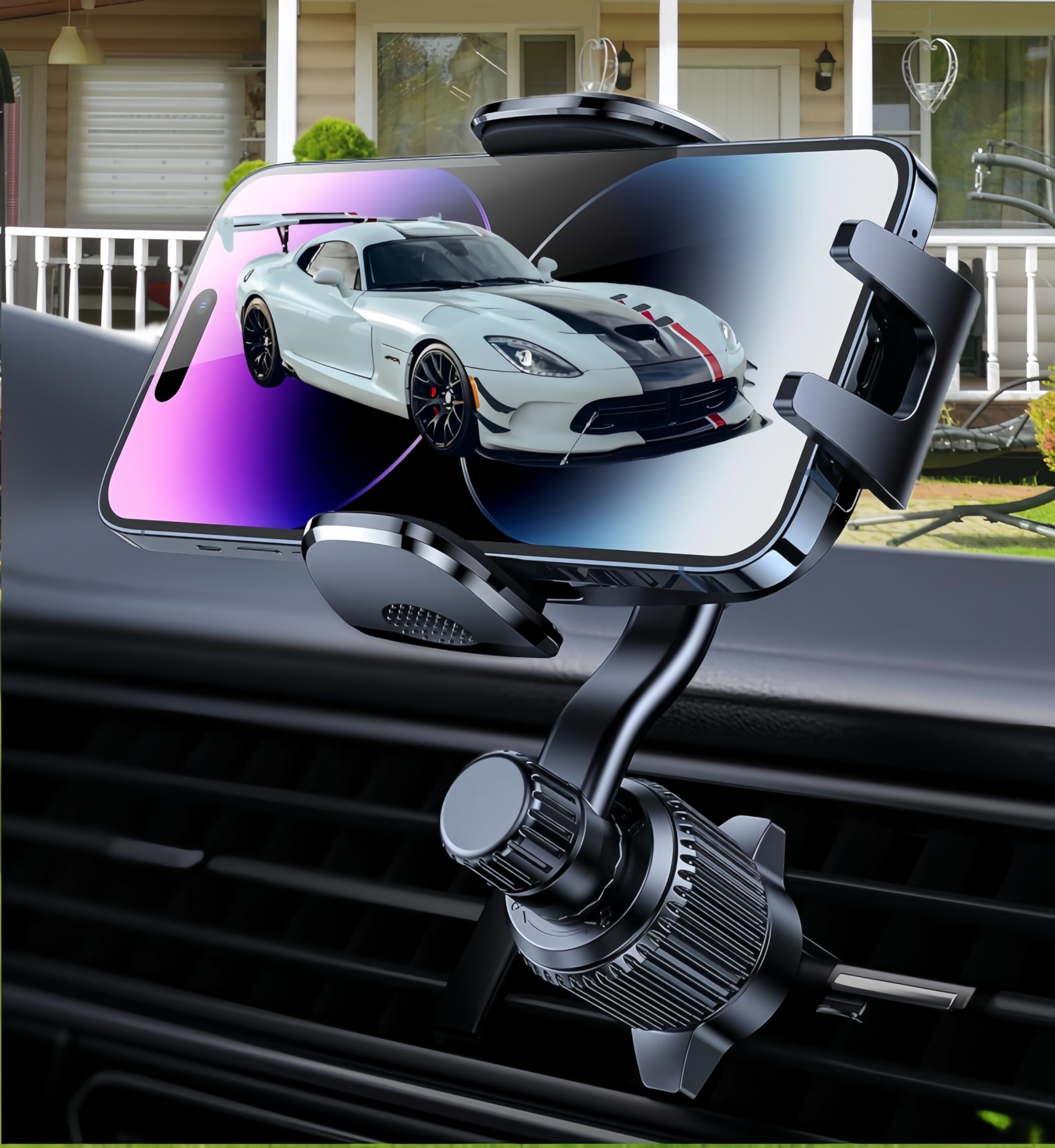 WUKO HUNTCar Phone Mount,Vent Phone Mount[Never Blocking Vent] Hands-Free Universal Extension Clip Air Phone Holder Car Fit for All Phones iPhone Samsung More 4-7 inches