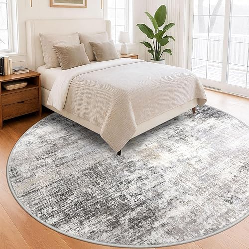 Miniatura 29 de IOHOUZE Alfombra pequeña abstracta de 2 x 3 pies, alfombra de entrada lavable para entrada interior, alfombras con respaldo de goma, alfombra Gris