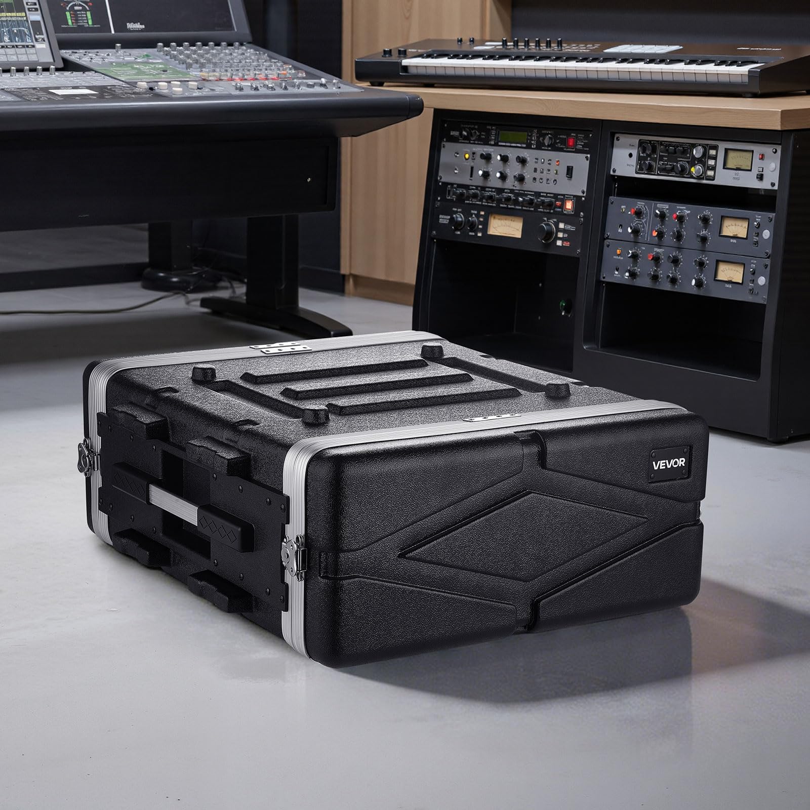 VEVOR Armadio Rack per Server 4U, Armadio Server 4U per Amplificatori Processori Controller Profondità Interna 468 mm Chiusura a Torsione Incassata Pannelli Anteriori Posteriori Rimovibili