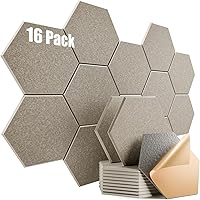Vista 164 de paquete de 12 paneles acústicos autoadhesivos de alta densidad, paneles de espuma insonorizantes de 12 x 10 x 25/64 de pulgada, elegantes paneles
