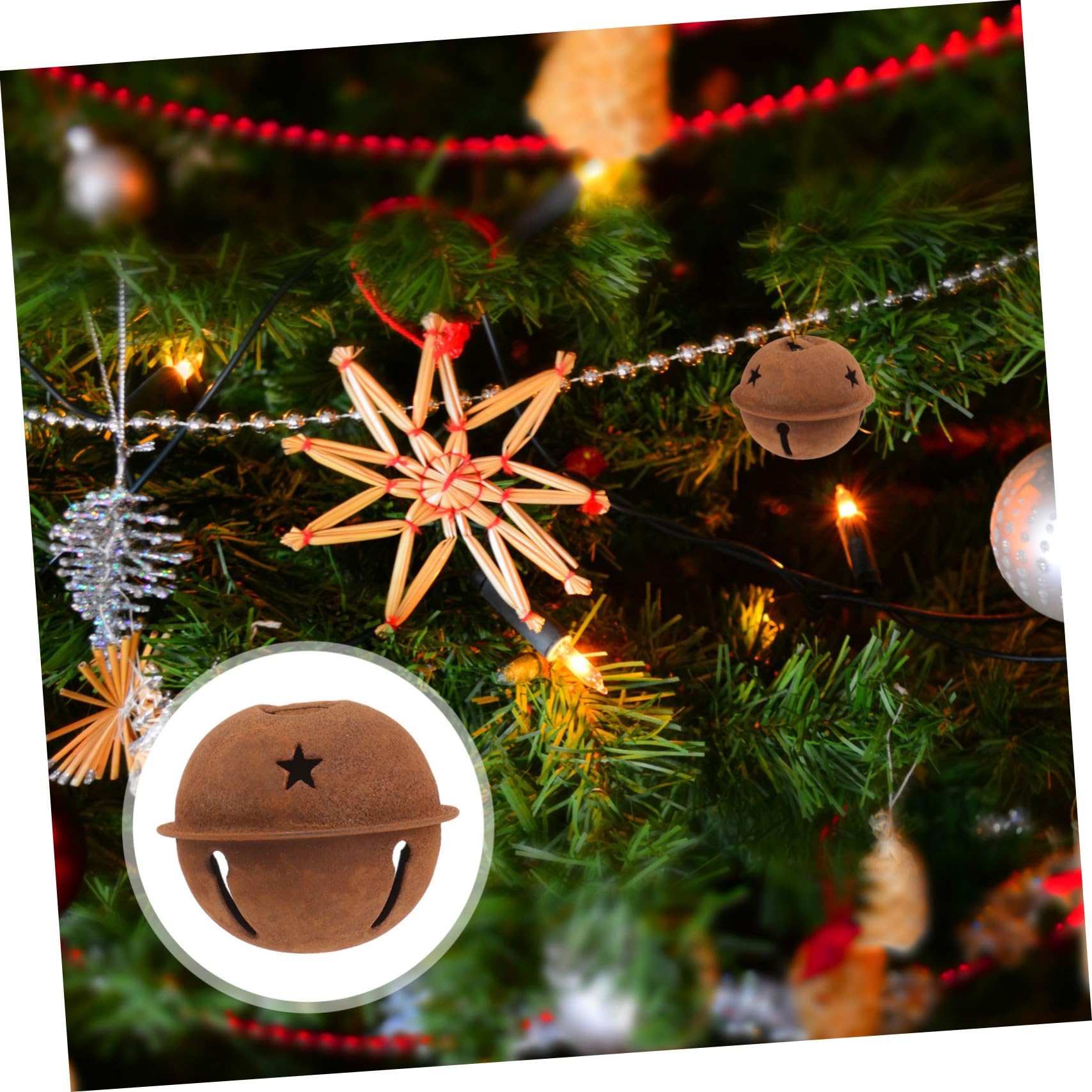 12pezzi Campanelli Natale in Metallo Arrugginito Forma Di Stella Per Decorazioni Di Alberi Di Natale Matrimoni e Creazioni Artigianali