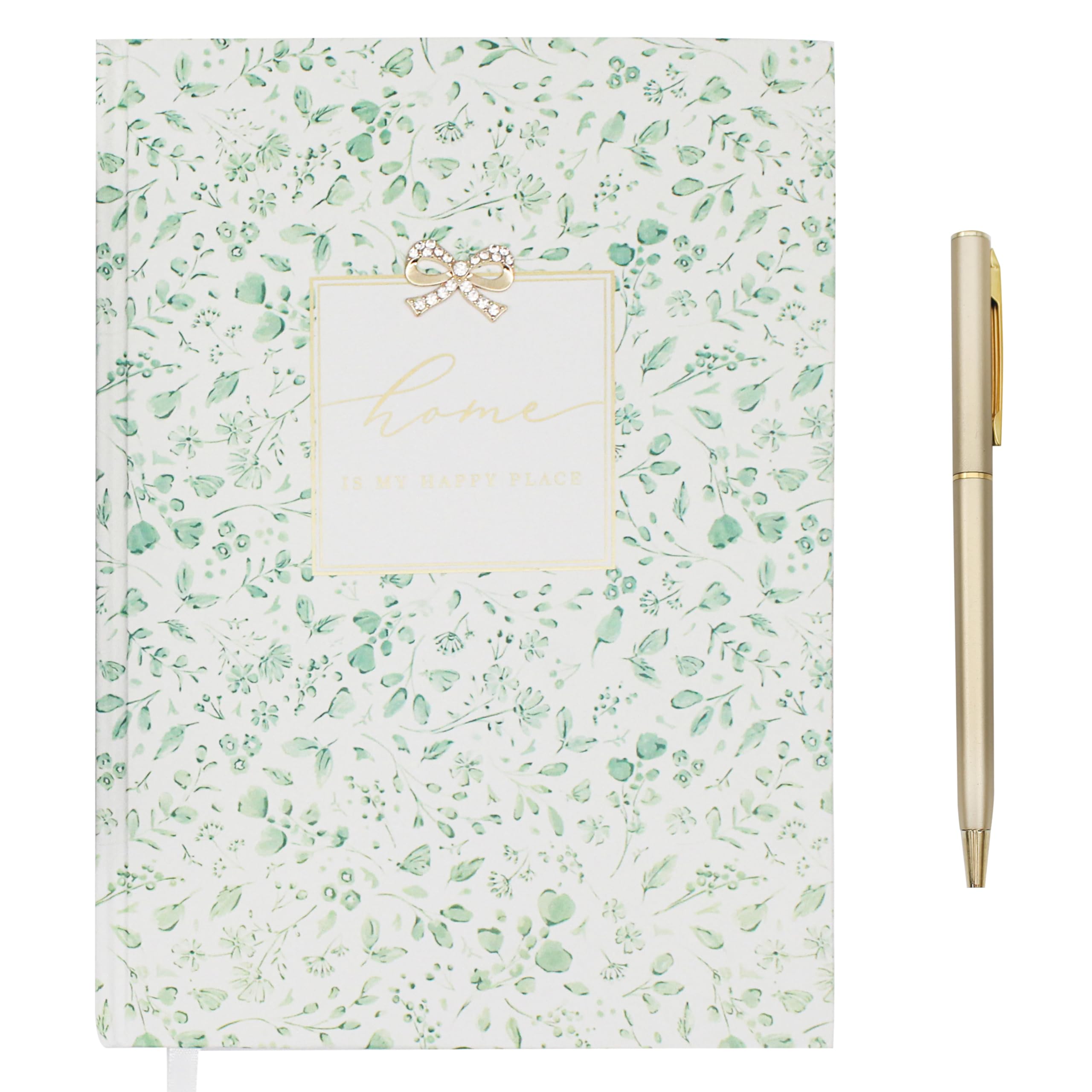 Lesser & Pavey Home Happy Place Notebook Madelaine by Hearts Design for Home, Office & Travel | Compact Note Book for Daily Use | Elegant Notebook Stationery Gift for Professionals & Students