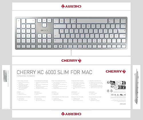 Miniatura 8 de CHERRY Teclado delgado KC 6000 fabricado con diseño Mac. Con 12 funciones específicas de Apple. Tecnologías de tijera para casi silencioso.