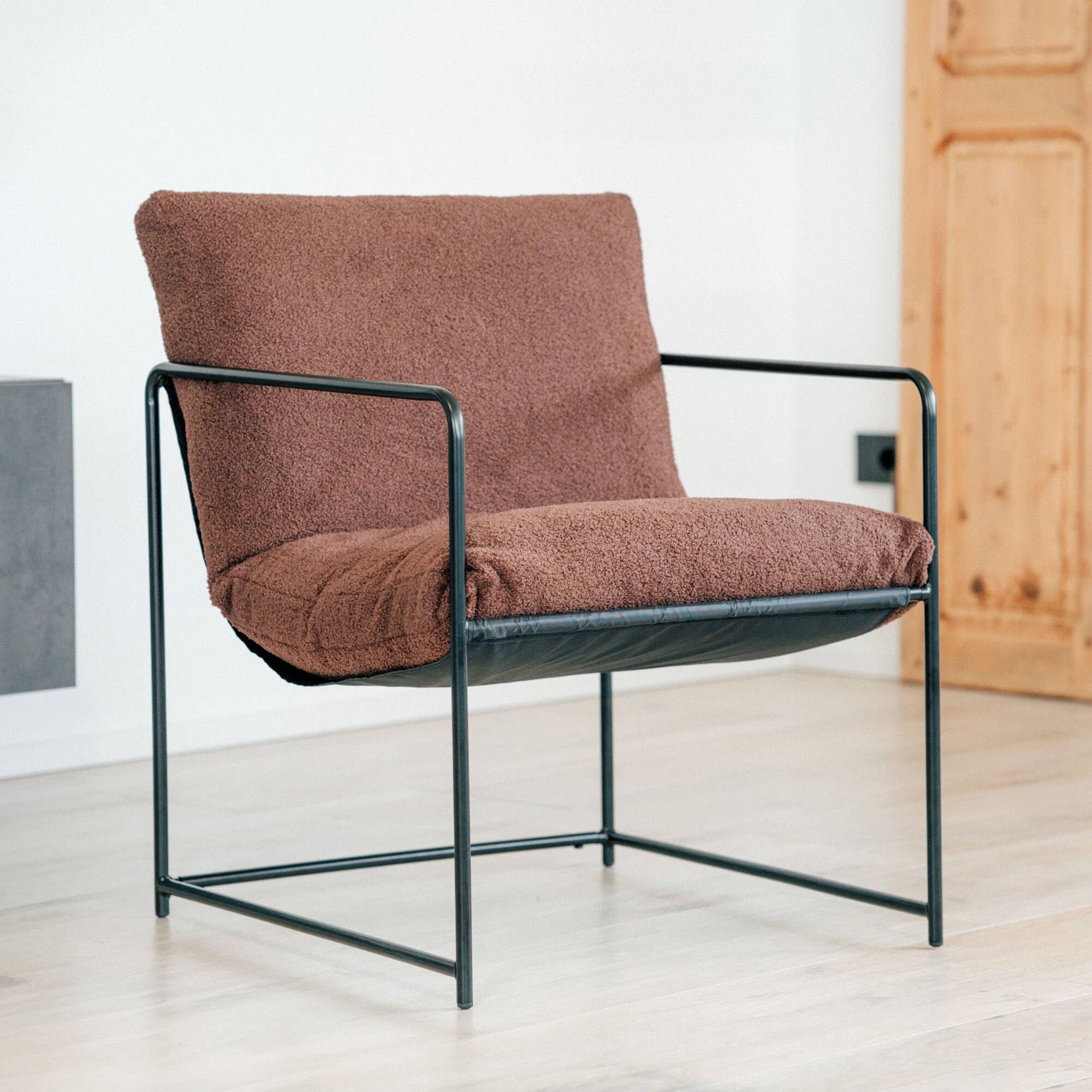 Poltrona Lounge WOLTU In Lino - Gambe Metallo, Beige, Portata 150 Kg - Foto 5