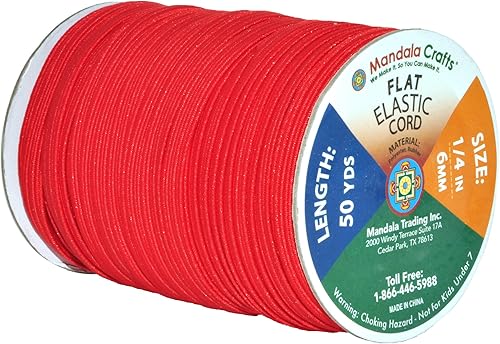 Vista 87 de Mandala Crafts - Rollo de cordón elástico plano para costura y manualidades Beige