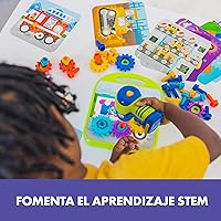 Vista 4 de Educational Insights Taller de Engranajes de Diseño y Taladro - Juguetes de Construcción y Herramientas para Niños Pequeños, Set de Herramientas