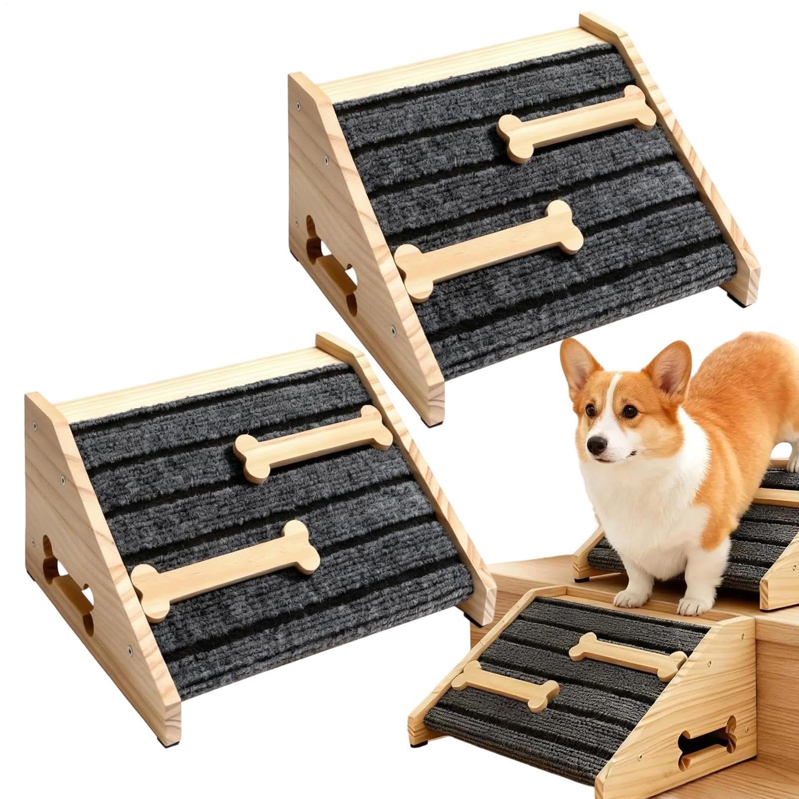 Cuñas de Escaleras para Perros Pendientes en cuña Antideslizantes y | Rampa Auxiliar de Escaleras Caninas para mascotas pequeñas, medianas, senior y lesionadas