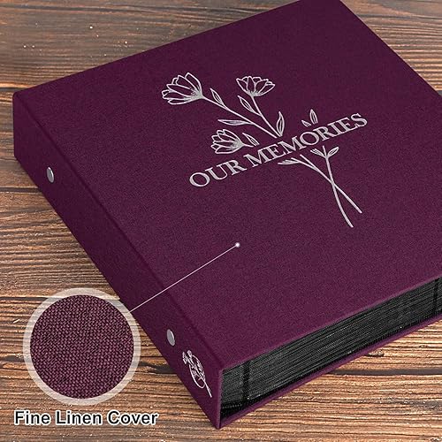 Miniatura 9 de Lanpn Álbumes de fotos pequeños de 4 x 6 pulgadas, 50 imágenes, paquete de 2 unidades, mini capacidad de lino Our Memories, juego de bolsillos para