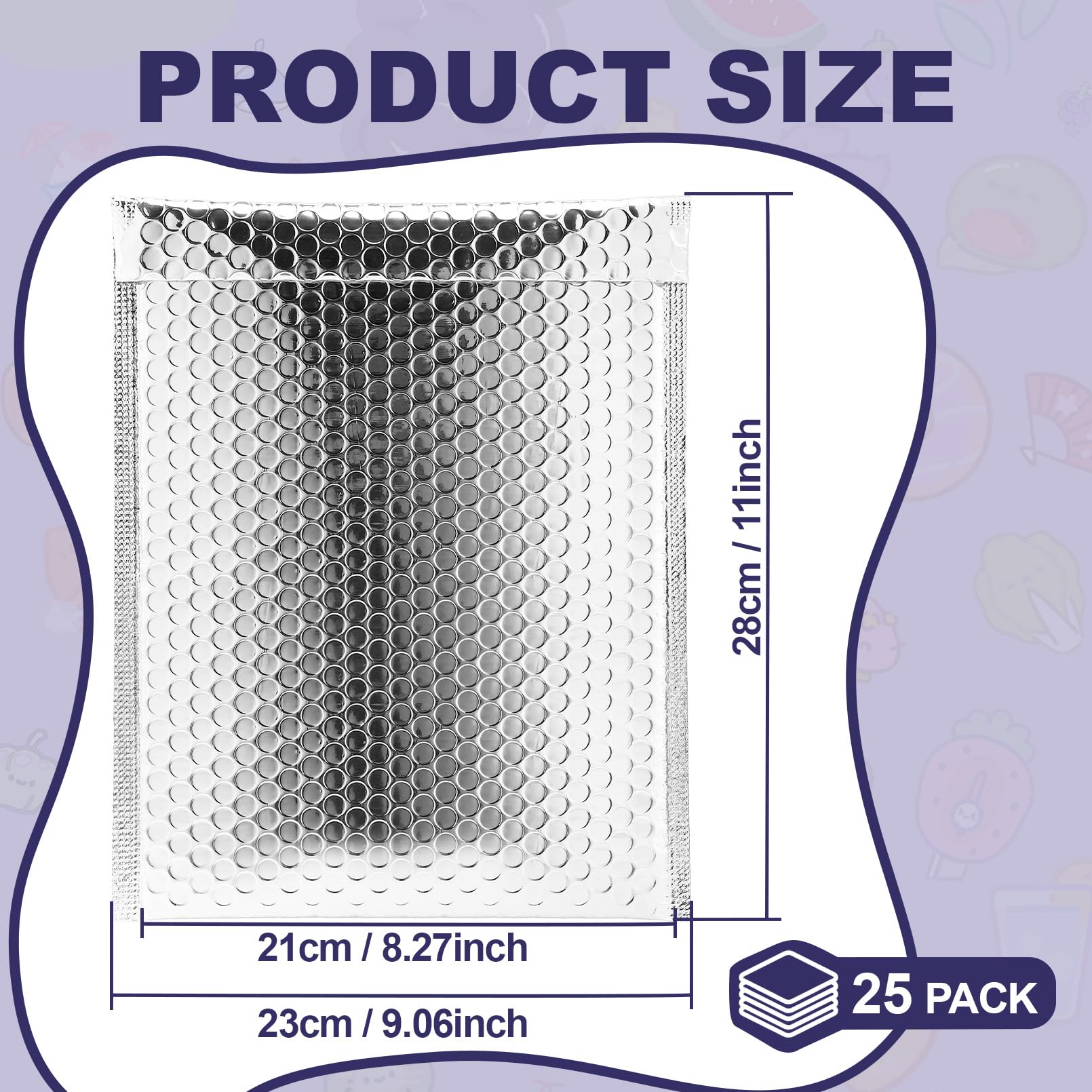 Lot de 25 enveloppes d'expédition à bulles thermiques, 21 x 27,9 cm