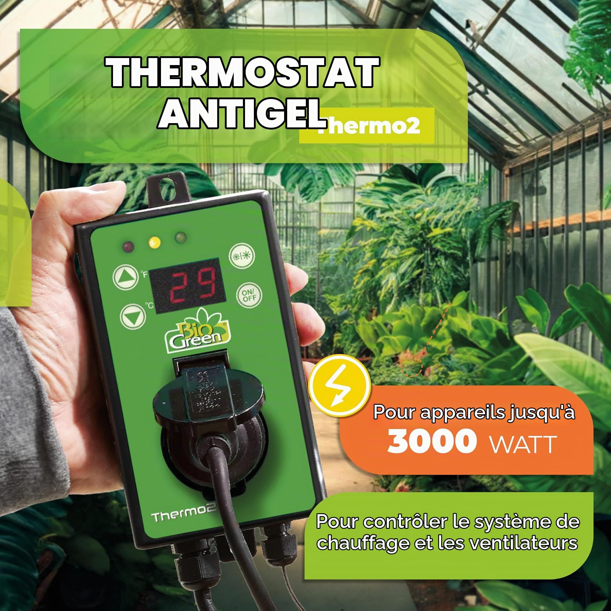 Bio Green TER 2 Thermo 2 Thermostat Numérique 3000 W