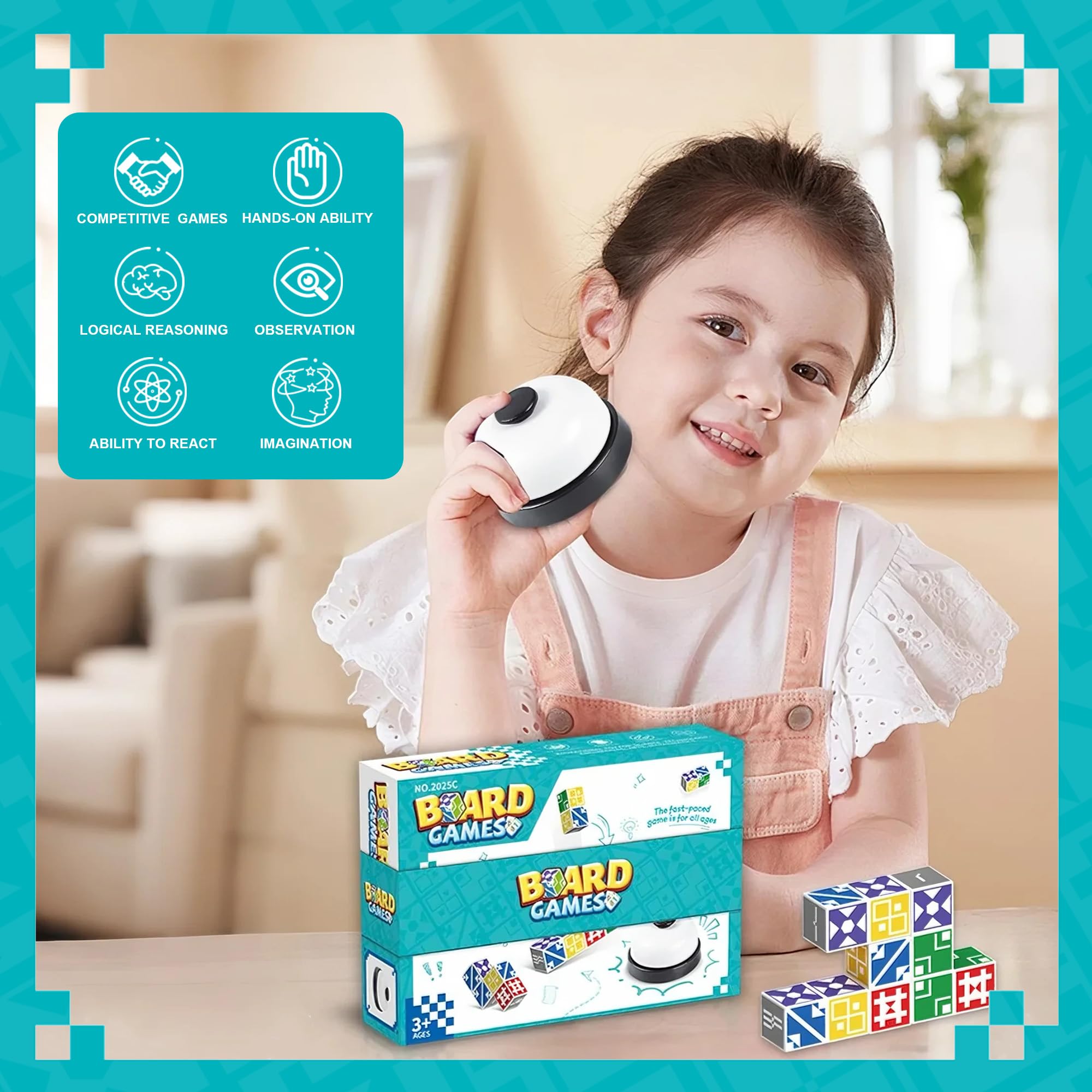 Giochi da tavola, Gioco Veloce di Abbinamento Blocchi per Fino a 6 Giocatori – Il Gioco da Tavolo Perfetto per Famiglia e Amici