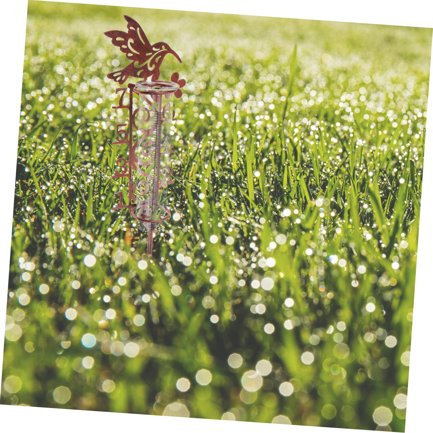 Gatuida 3piezas Medidor De Lluvia Digital Decorativo Con Estaca De Metal Para Jardín De Capacidad Medidor De Lluvia Portátil Para Exterior Fácil De Limpiar y Usar Diseño Único Para
