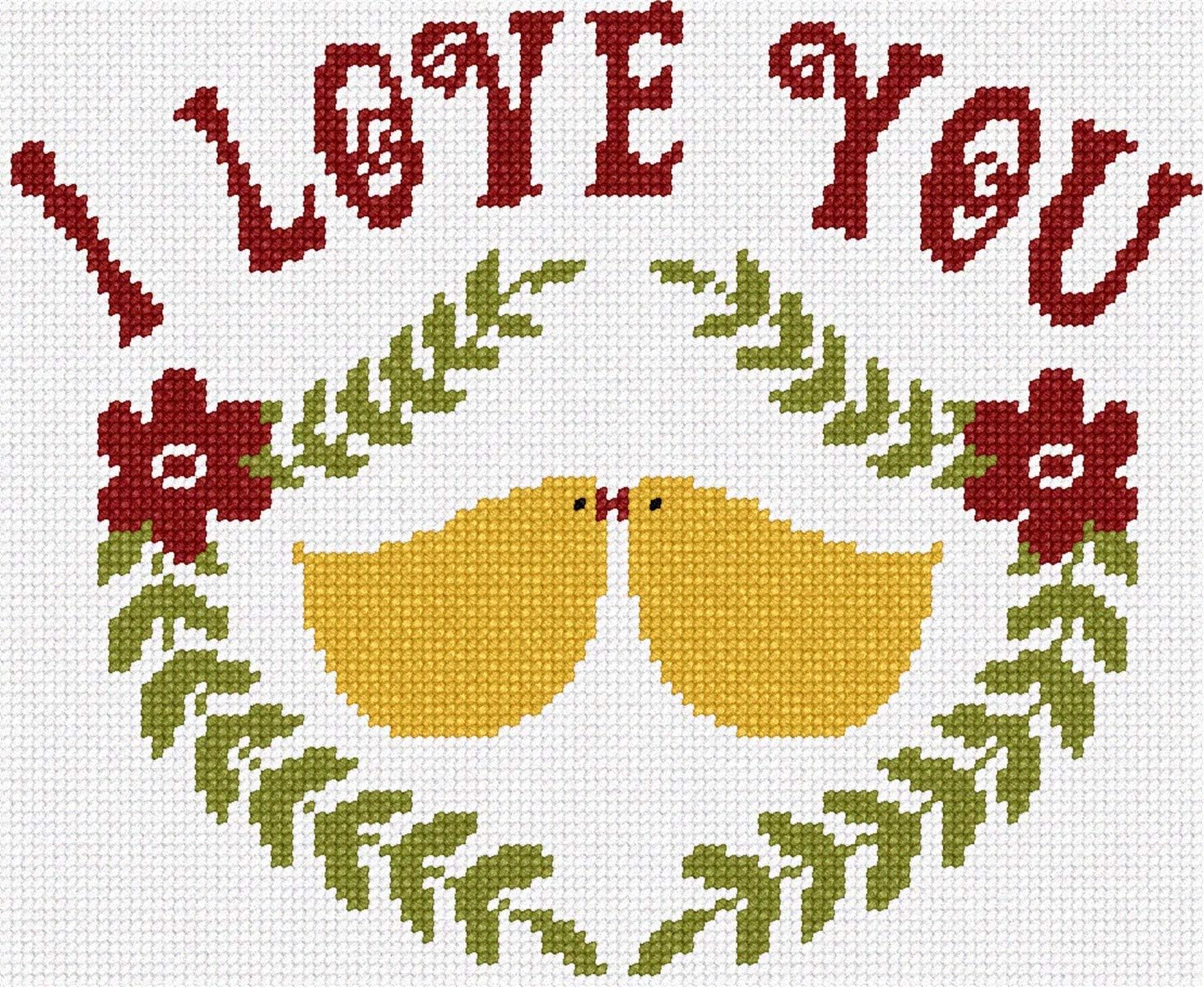 Pepita Needlepoint kit: Lovebirds, 9" x 7"