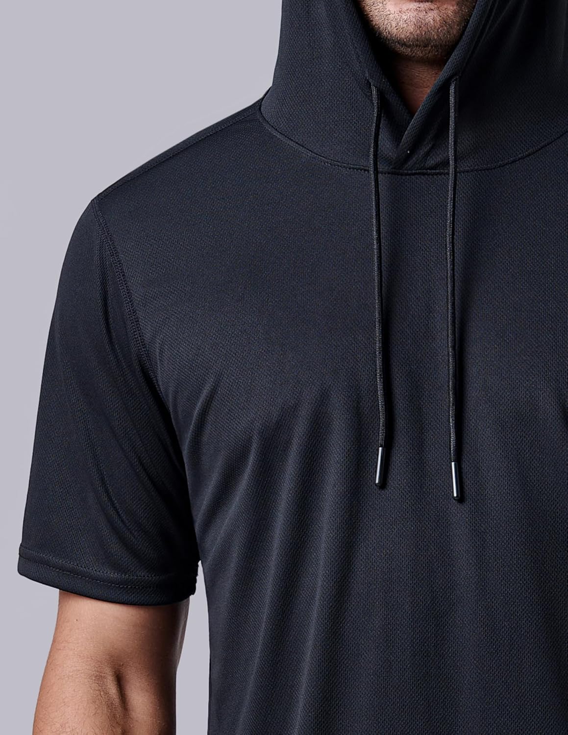 3 Pack: Men's Lightweight Short Sleeve Workout Hoodies, Athletic Dry Fit Hooded T Shirts for Gym Running - Image 3