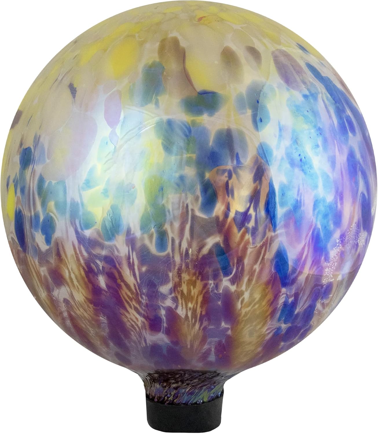 Northlight 10 Yellow and Blue Iridescent Reflective Glass Outdoor Garden Gazing Ball