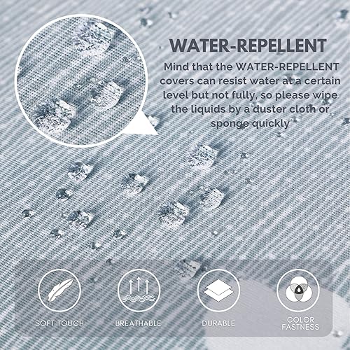 Miniatura 2 de SearchI Juego de 4 fundas de asiento para sillas de comedor repelentes al agua, fundas de asiento elásticas lavables para sillas de comedor,