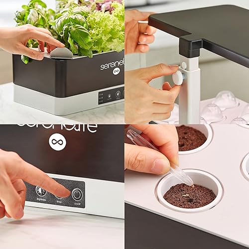 Miniatura 5 de SereneLife SLGLF150.5 - Kit de inicio inteligente, sistema hidropónico para plantas de interior con luces LED de cultivo de altura ajustable, 11