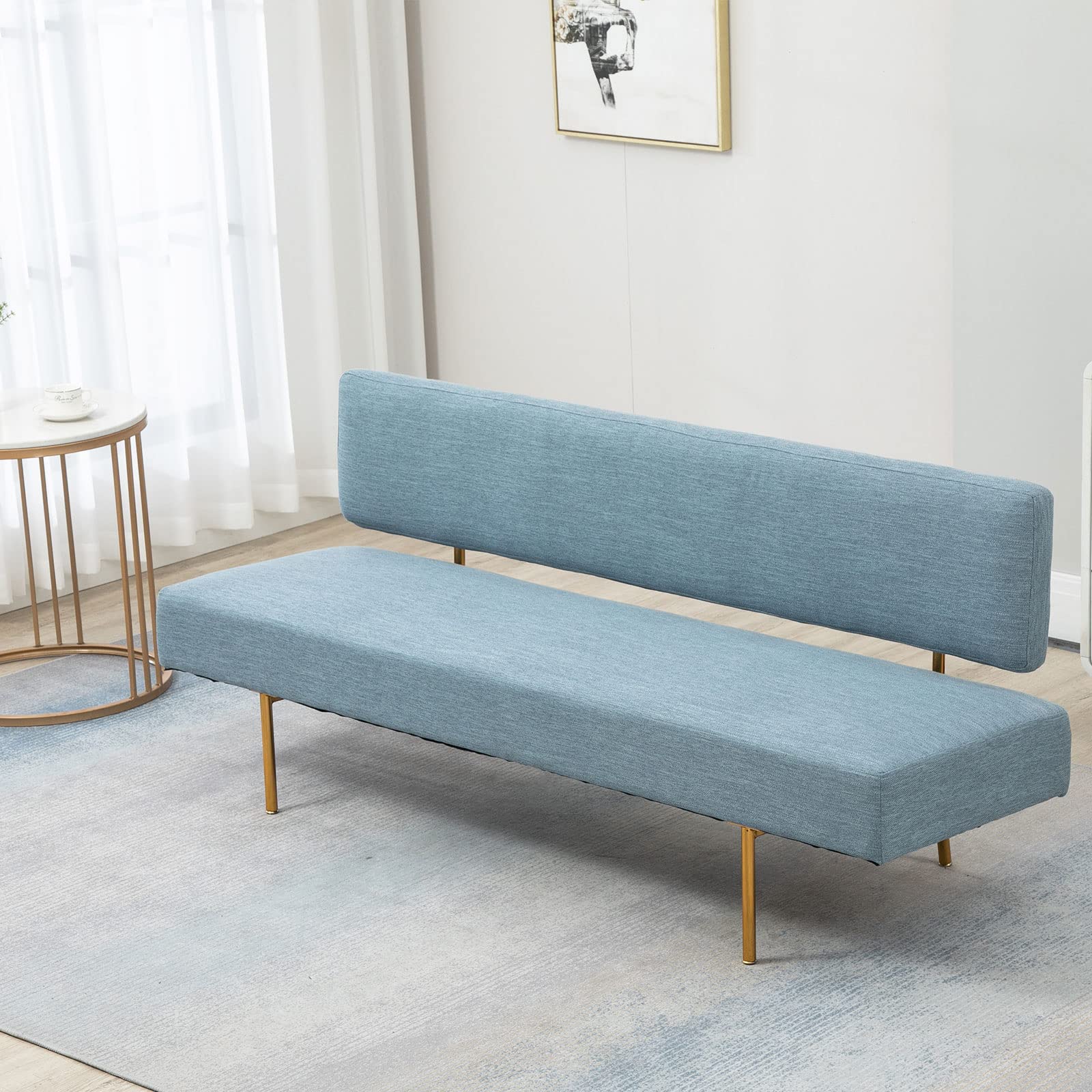 MOJAY Modern Upholstered Comfy Couch for Living Room Sectional Sofa for Living Room Furniture Set with Golden Legs for Bedroom Living Room Space