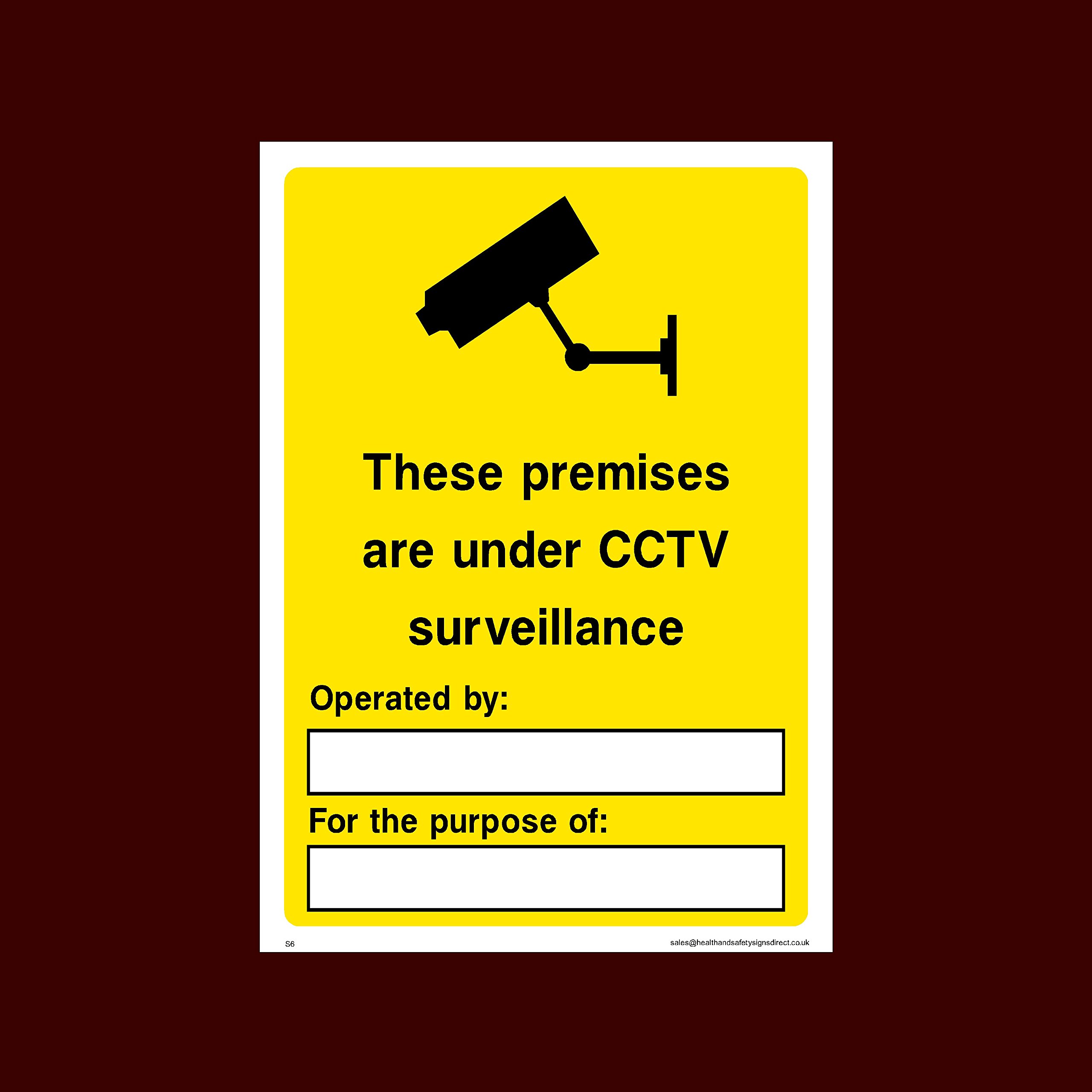 USSP&S CCTV These premises are under CCTV surveillance Sticker/Self Adhesive Sign (S6) - CCTV, Security, Warning, Alarmed, Surveillance, Camera, Dogs, Premises