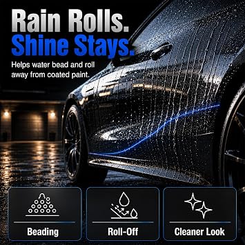 Nano Ceramic Coating Spray for Cars, Hydrophobic Spray Wax & Paint Sealant, High Gloss Quick Detailer with Microfiber Towel, UV & Stain Resistant for Auto Paint Glass Wheels Trim, 16.9 Fl Oz
