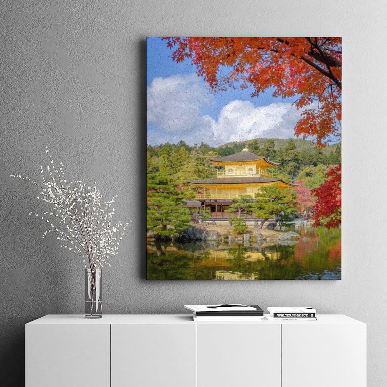 Amazon | 紅葉の下の京都の金閣寺 数字キットによる絵画 数字油絵 禅