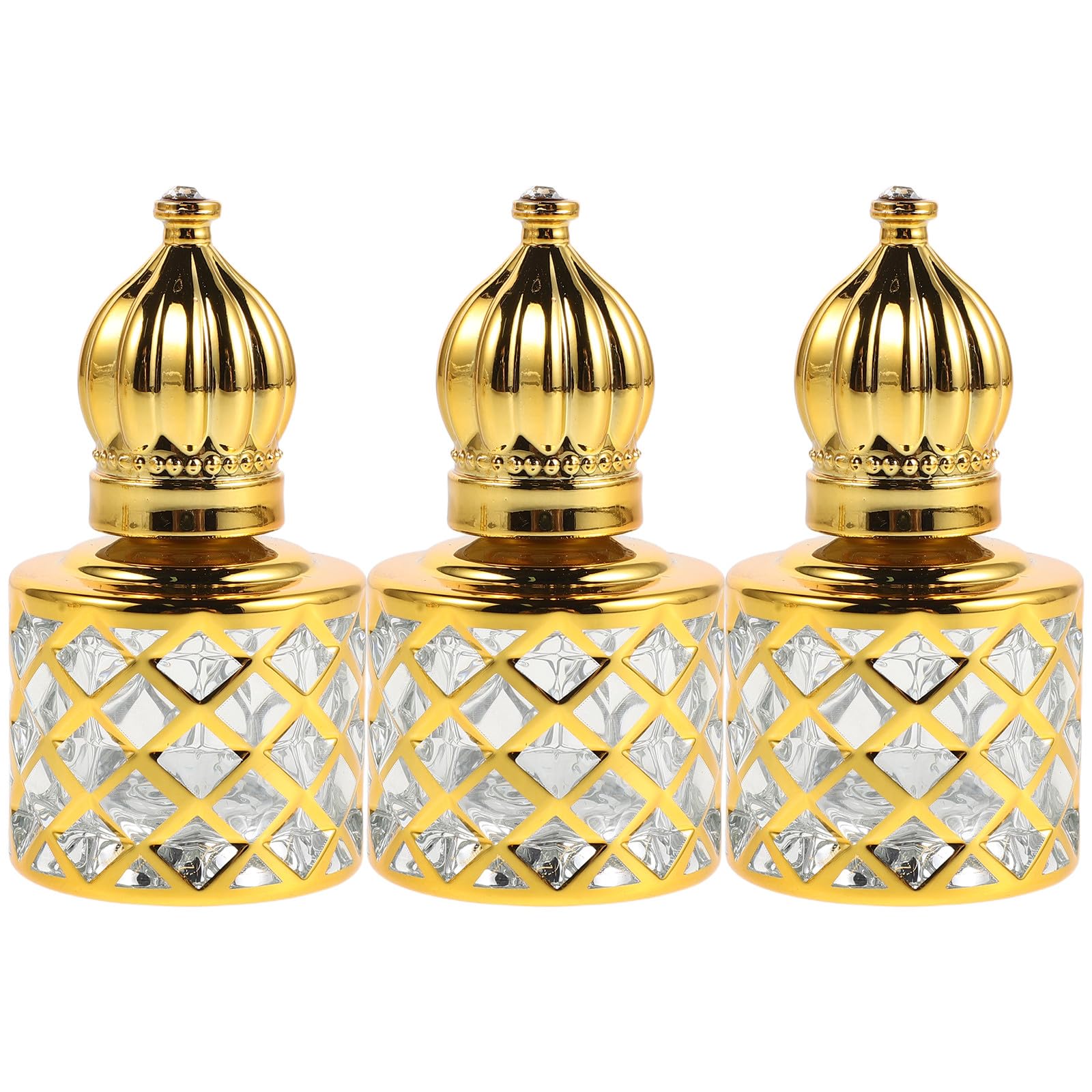 3 flaconi roll-on in vetro per profumo, 8 ml / 0,27 oz, flaconi roll-on ricaricabili per profumo, contenitori portatili -on per oli essenziali, ideali per i viaggi, stile 2