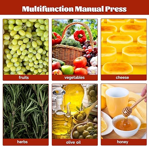 Miniatura 6 de DUTTIETY Extractor de prensa de miel de abeja grande, extractor manual de miel de acero inoxidable 12.6L Extractor de prensa de jugo de frutas,