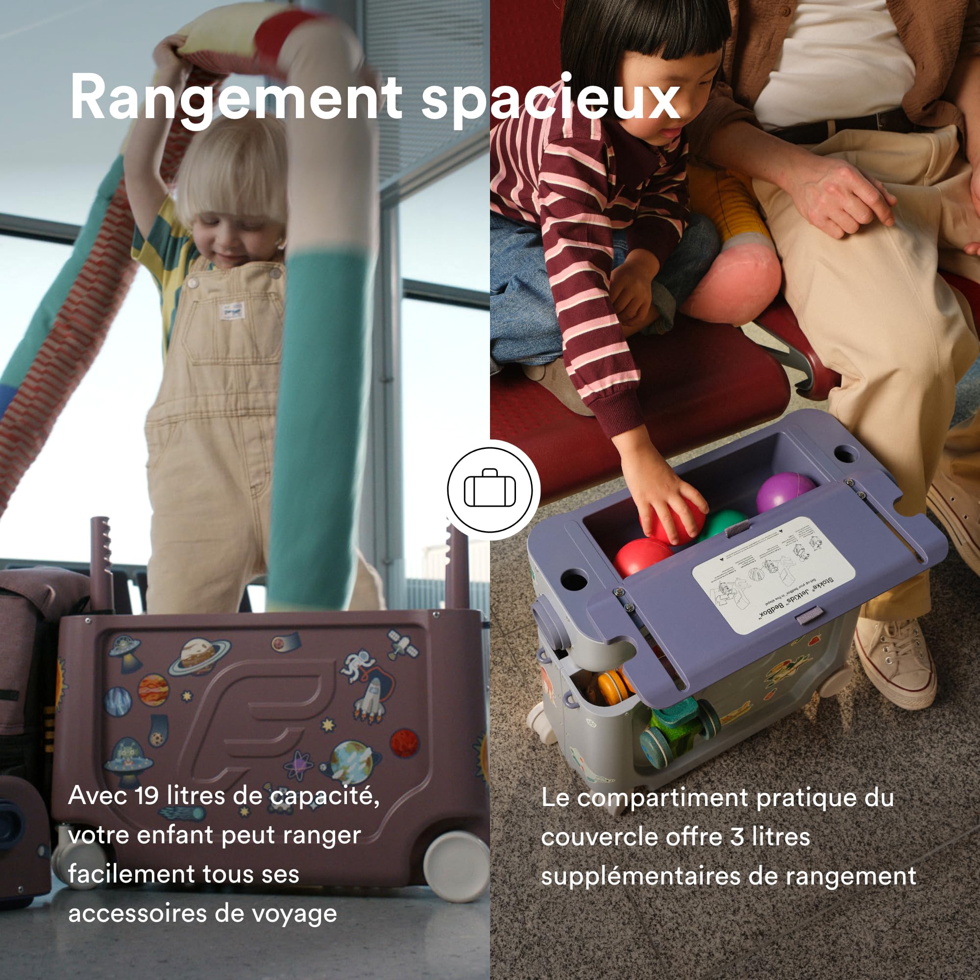 Valise Avion pour Enfant Bed Box 2.0 JetKids Sea Green - Stokke