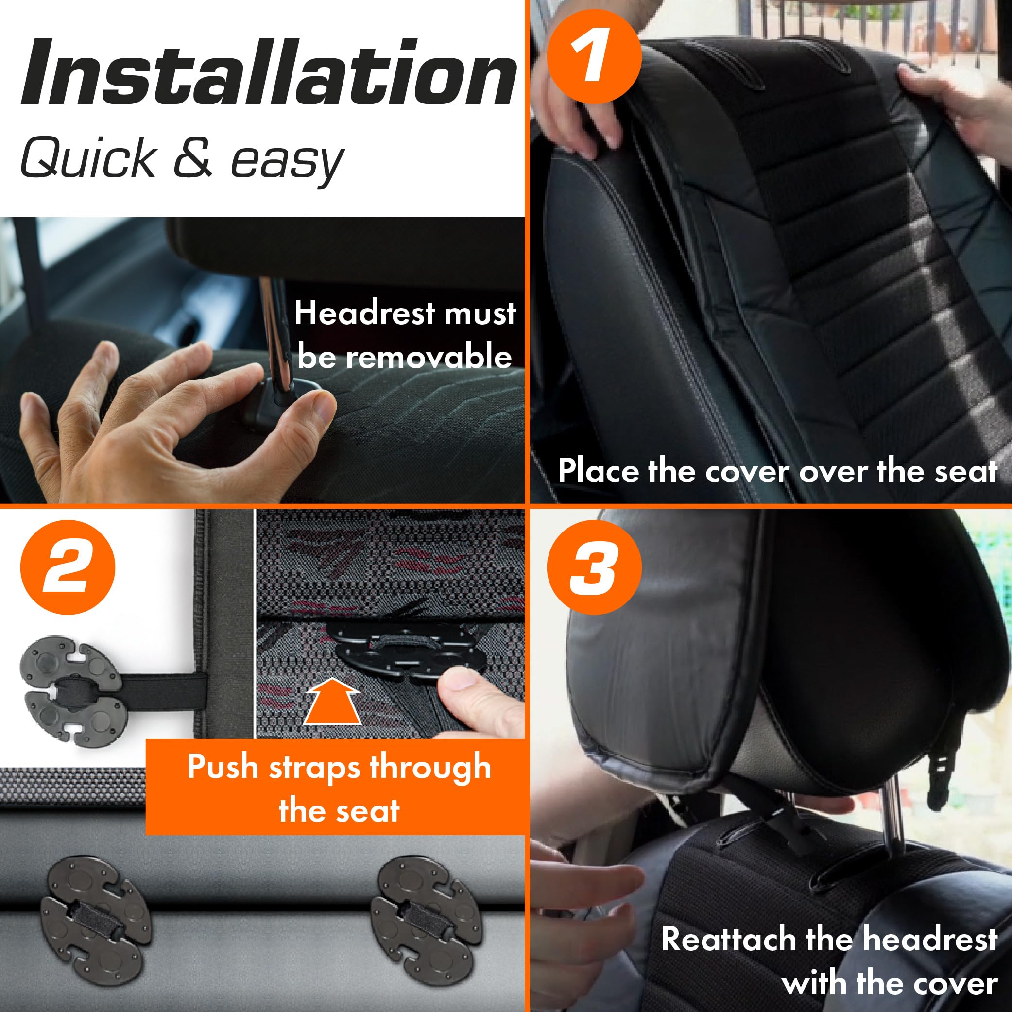 Upgrade4cars Auto-Sitzbezüge Vordersitze | Kunst-Leder