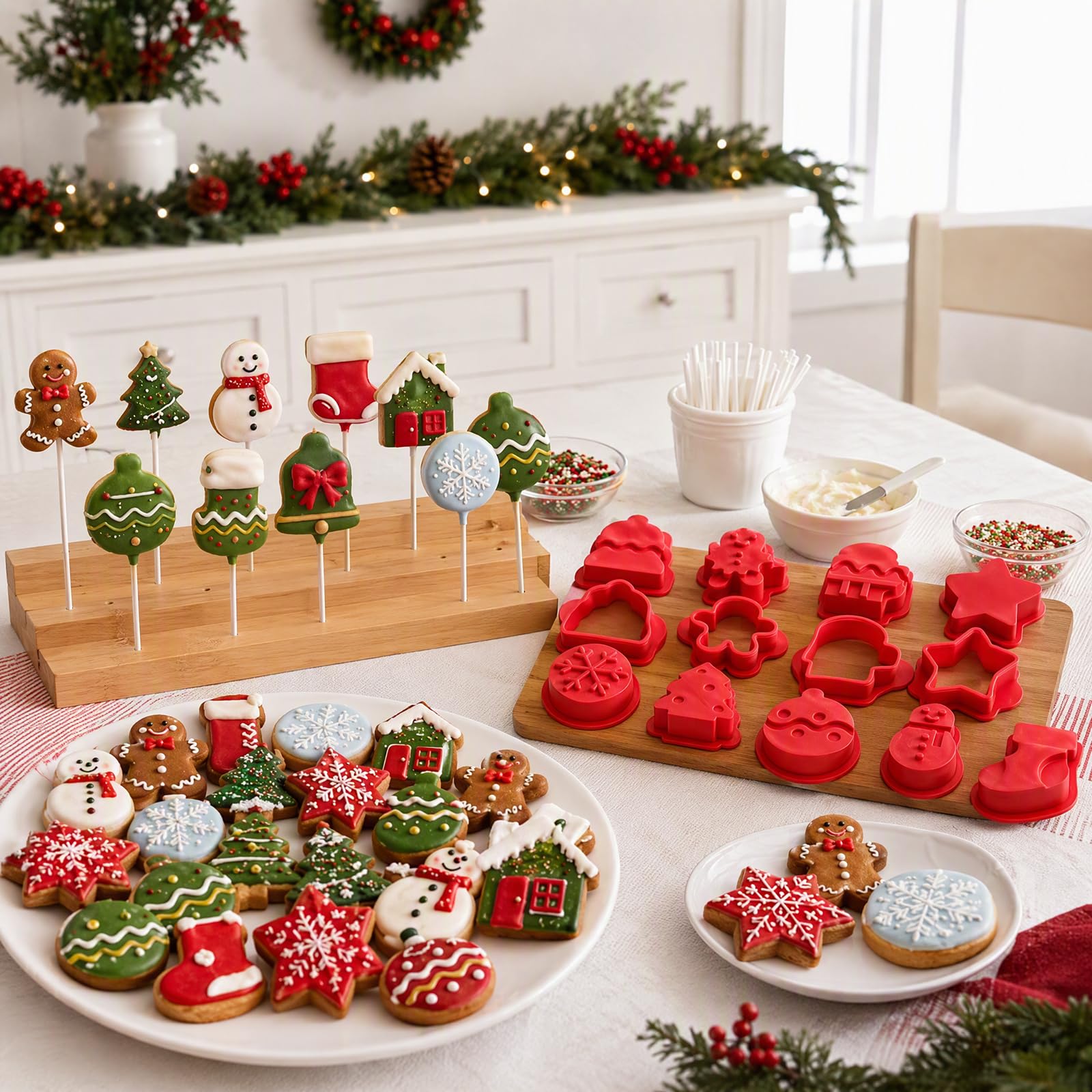 Xmas 10 forme Cookie Cutter Set Gingerbread Snowflake Tree House Christmas