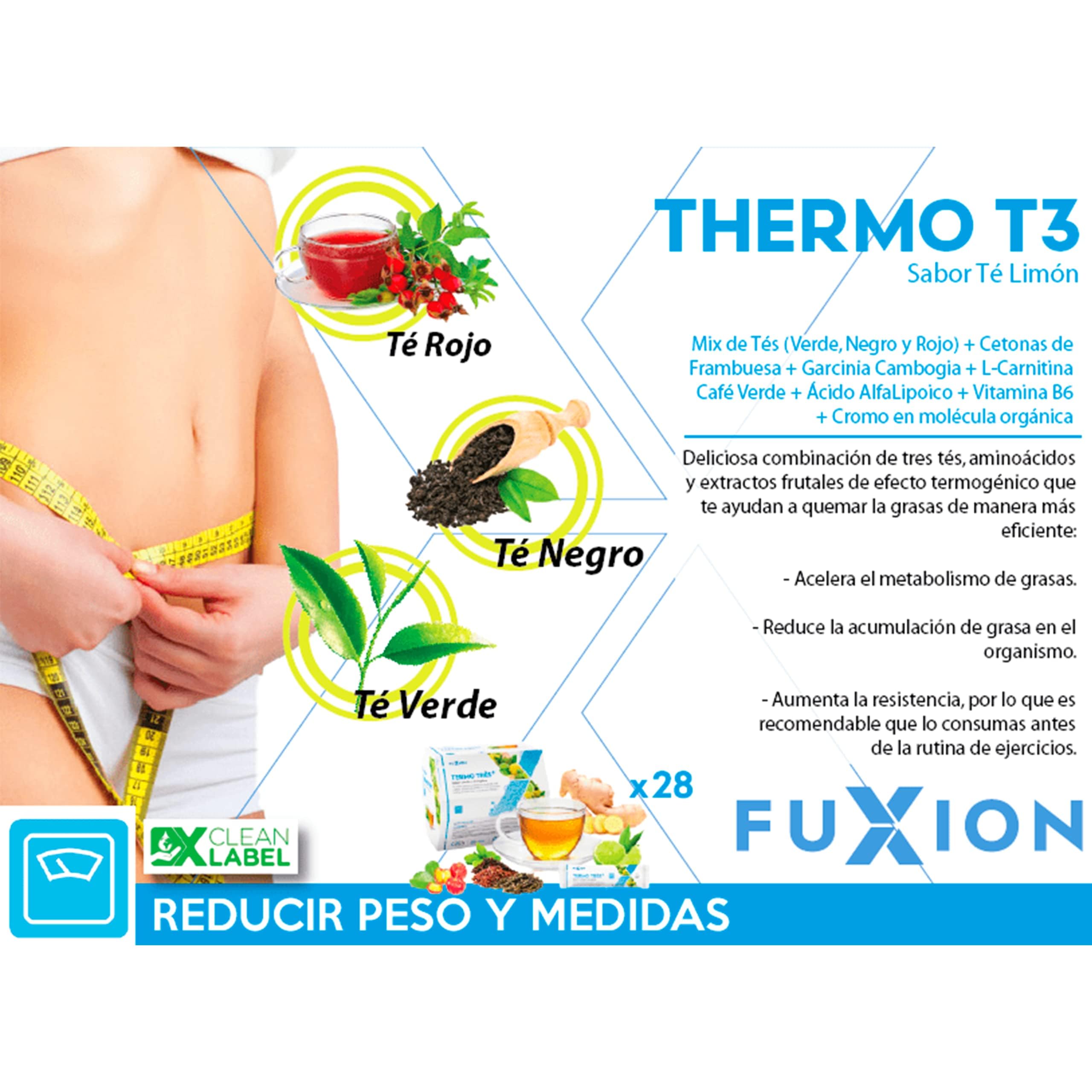 Termo T Thermo T té Verde termogénico 28 sticks 140g Limón