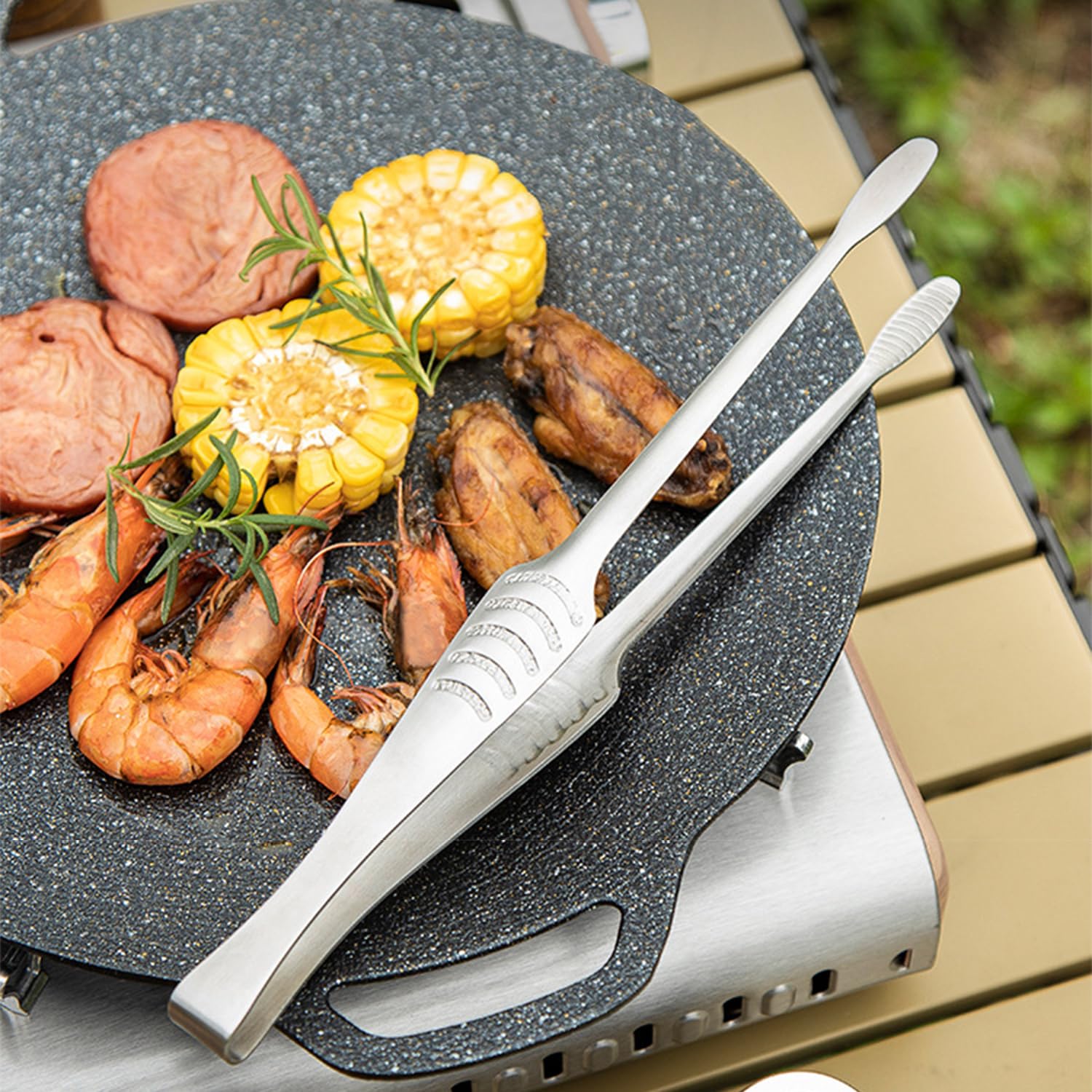 JETKONG Stainless Steel Kitchen Tongs, Serving Tongs for Cooking, 10.6