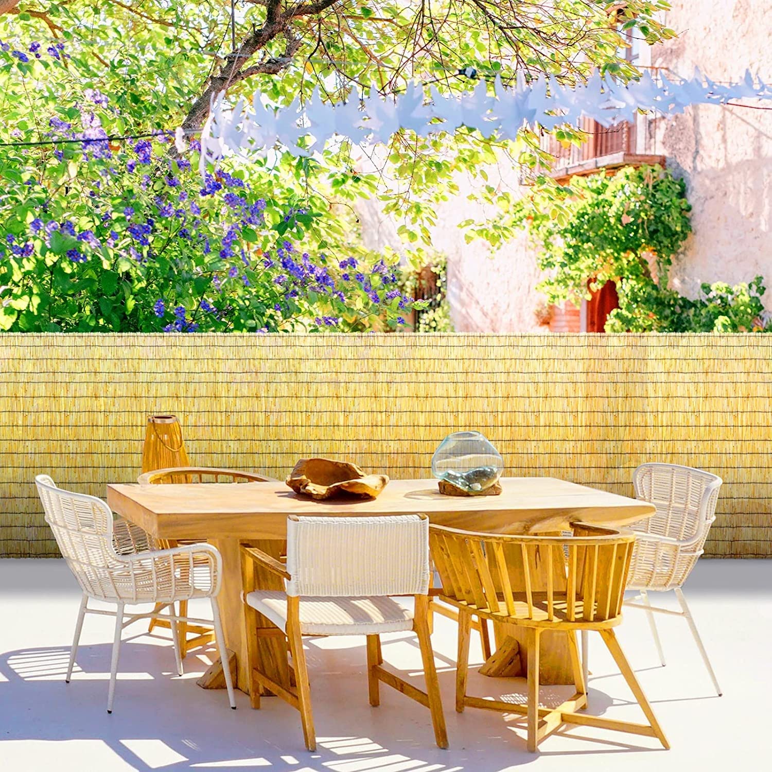 HLILIPENG Recinzione in Canneto, Rotolo di Recinzione per Patio, Protezione per La Privacy del Balcone, Arella Bamboo da Esterno, Ombra in bambù per Esterni, Copertura per La Privacy