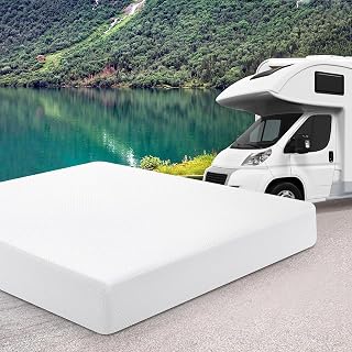WEUP Short Full RV Mattress 10 Inch with Tencel Cover, Premier Cooling Green Tea/Gel Memory Foam Mattress in Box for Camper/Truck/Trailer,Medium Firm-Mattress for Back Pain, CertiPUR-US, 75'' x 48''