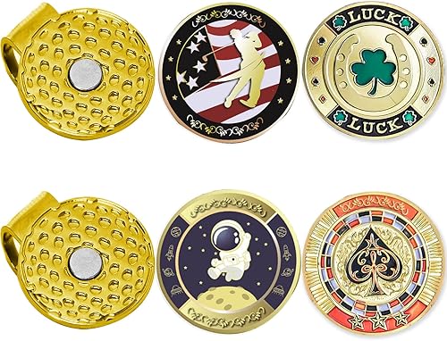 Miniatura 6 de Jebor Marcadores de pelota de golf con clips para sombrero y caja de almacenamiento, juegos de valor para hombres y mujeres, extraíbles que se fijan
