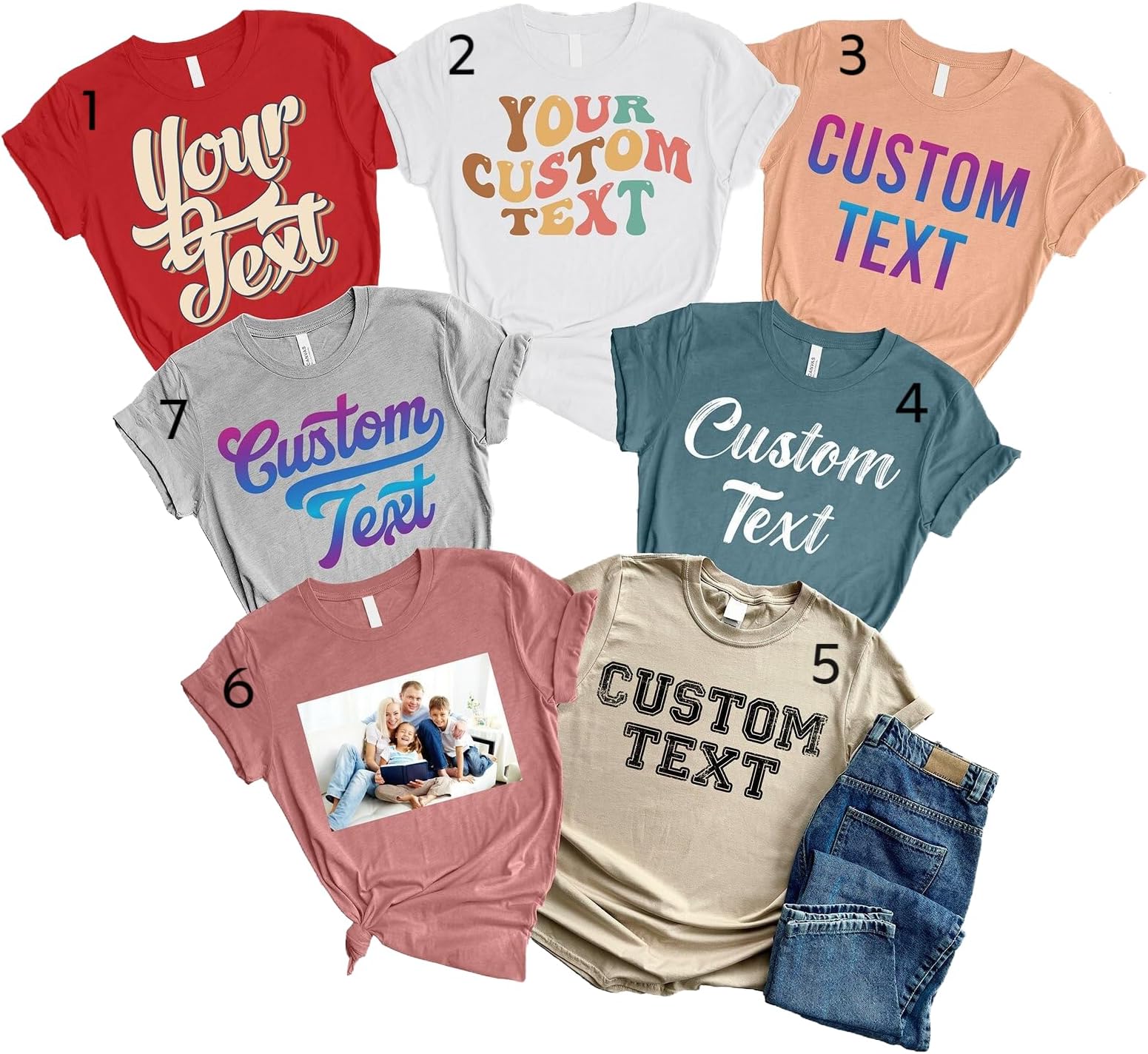 HandmadeCustom Text Shirt, Custom Personalized Soft Unisex Shirts For Men And Women, Custom Design Shirt, Add Your Photo Shirt, Custom Personalized Text Shirts For Youth and Toddler, Your Logo Shirt