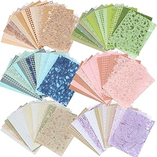 96 Sheets Textured Scrapbook Paper Set - 6 Color Themes, Assorted Mesh F...