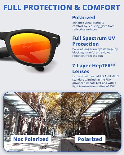Miniatura 4 de Foldies Classic - lentes de sol polarizados y plegables con gamuza de limpieza y funda de piel