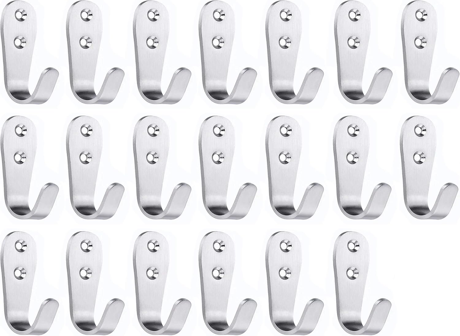 FGen 20pcs Stainless Steel Hooks Hanging Hooks Single Hooks