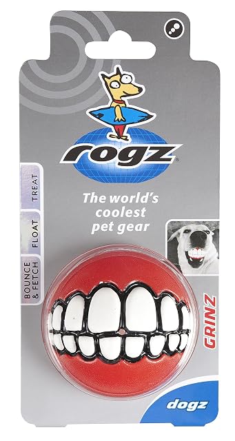 Foto 4 de 6 de Rogz Grinz Pelota, Grande, 7,8 cm, Color Rojo
