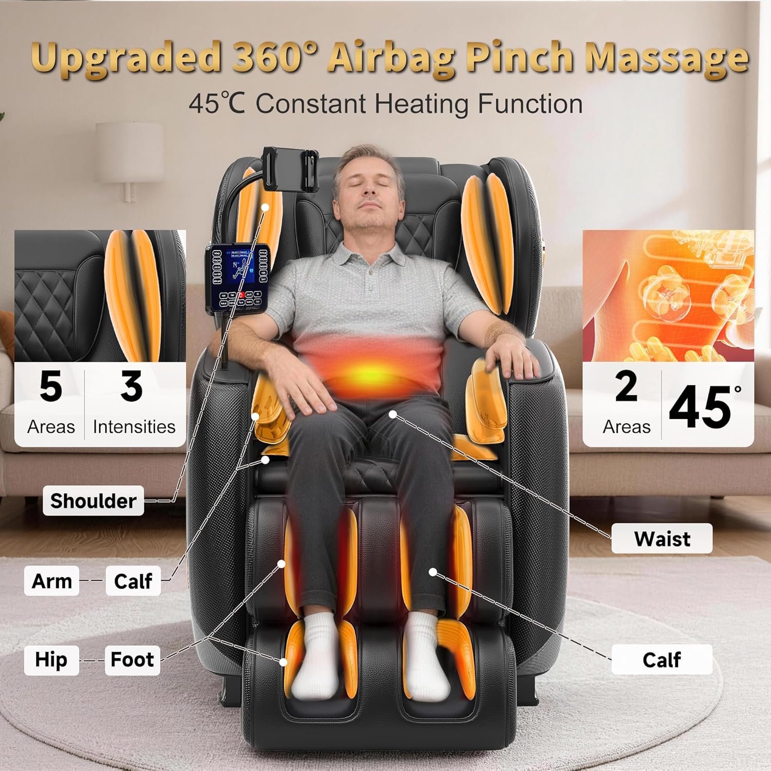 2026 Massage Chair Full Body, Zero Gravity Massage Chair Recliner - Upgraded 10-Point Roller, Heating, Airbags, Foot Roller, Shiatsu Full Body Massage Chairs, Gift for Parent