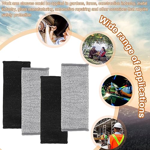 Miniatura 7 de SATINIOR 5 pares de mangas resistentes a quemaduras de corte mangas de protección de brazo antebrazo protectores de brazo de piel fina moretones