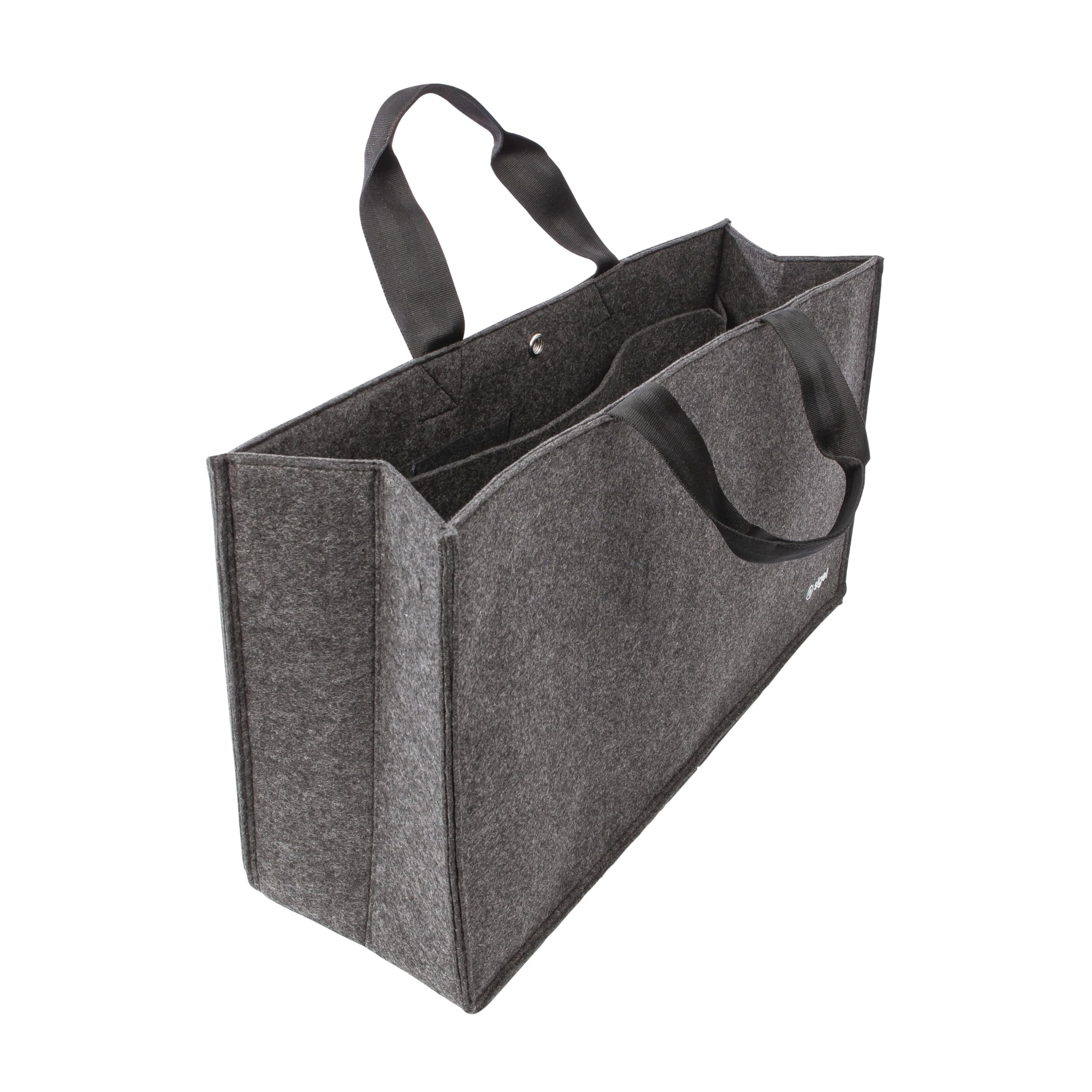 Sigel BA433 Büro Organizer, Bürotasche, faltbare Arbeitstasche, Laptoptasche bis 17,3 Zoll, synthetischer Filz, dunkelgrau, 50 x 15 x 28 cm