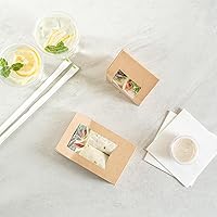 Vista 6 de Restaurantware -Cafe Vision - Contenedores para sándwich de 5.9 x 3.7 pulgadas, 200 cajas de papel sándwich de corte angular, con ventana