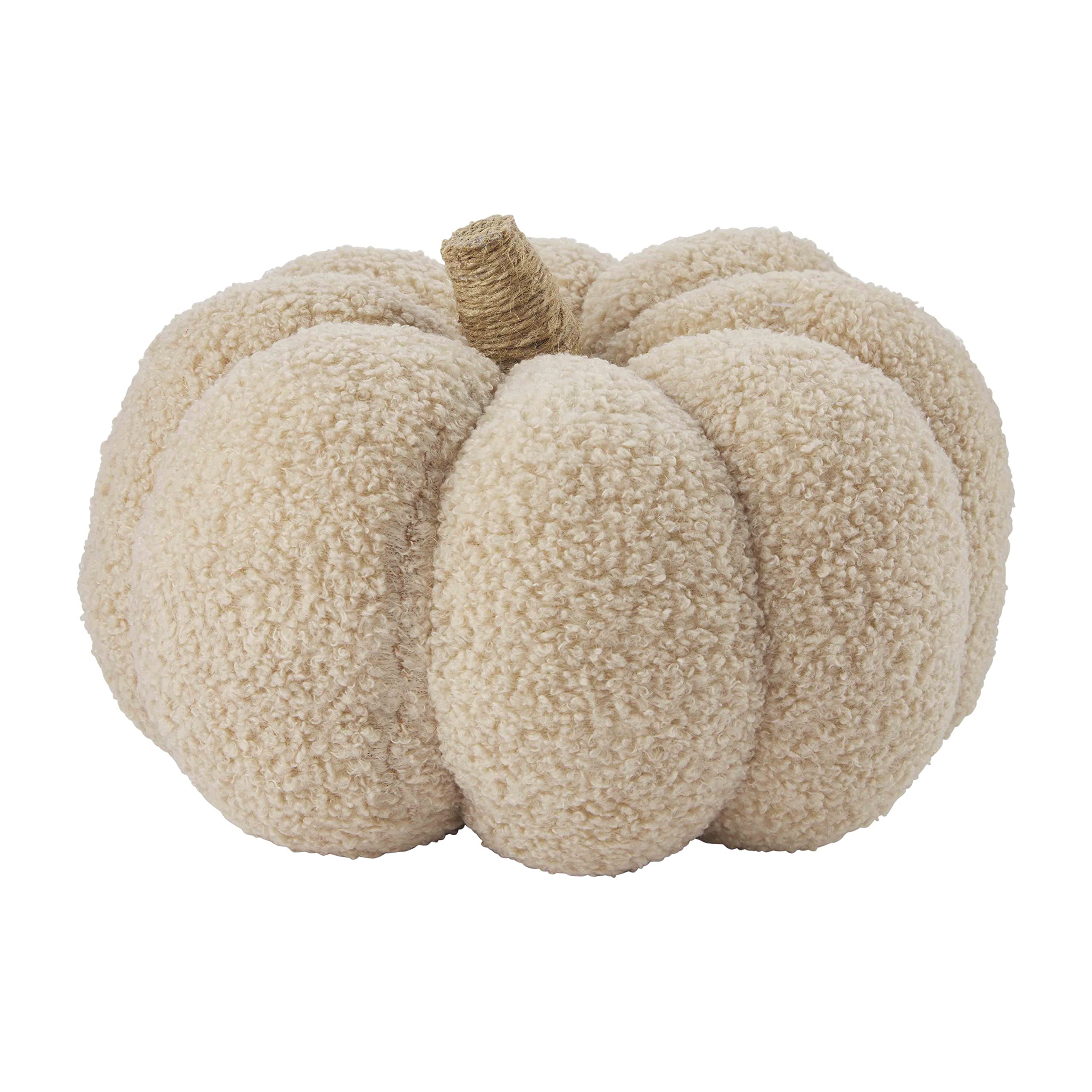 Mud Pie Shearling Pumpkin, Large Table Sitters