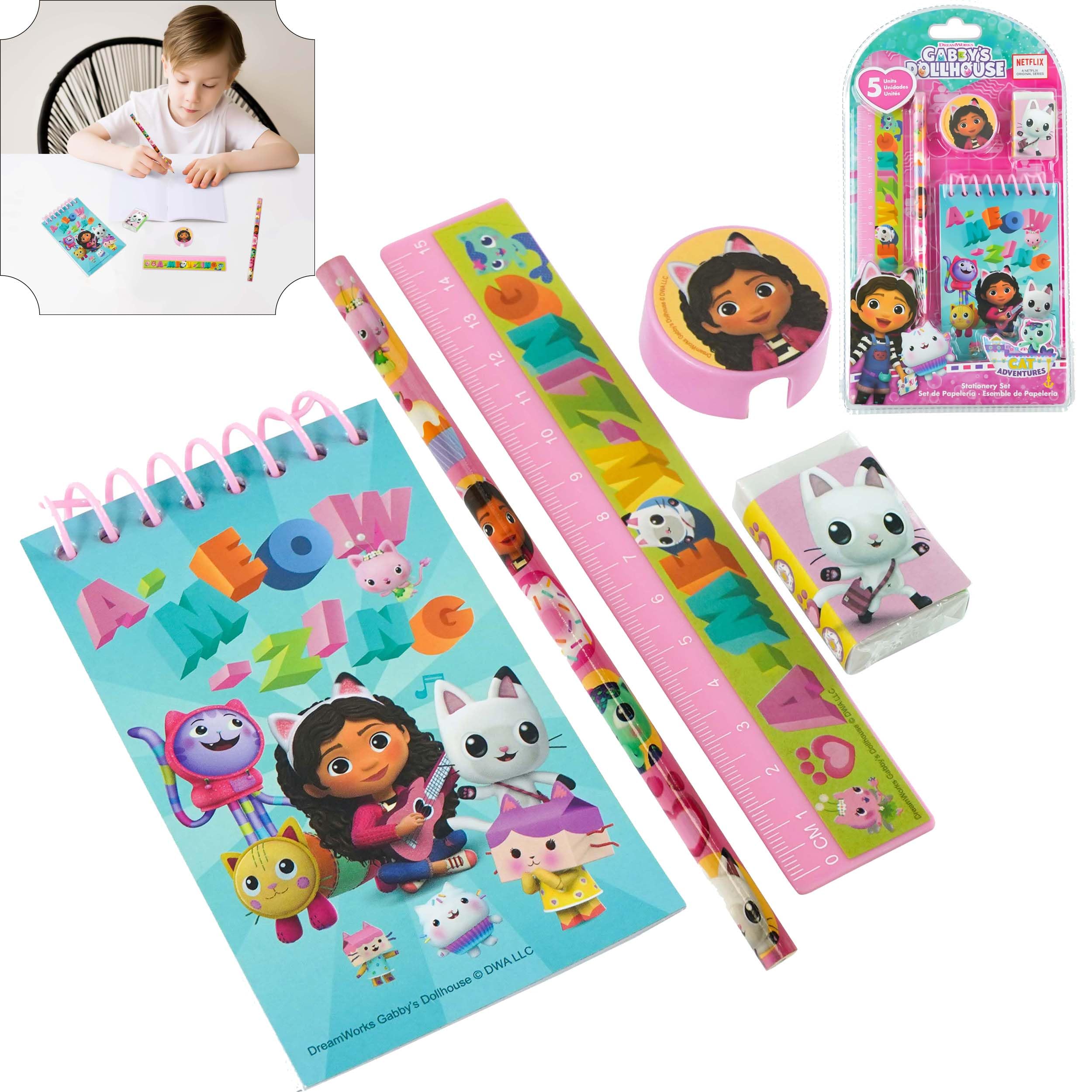 Sanrio Ensemble De Papeterie Sanrio 5 Pièces, Nécessaire De Crayons 5-en-1 Essentiel Pour Les
