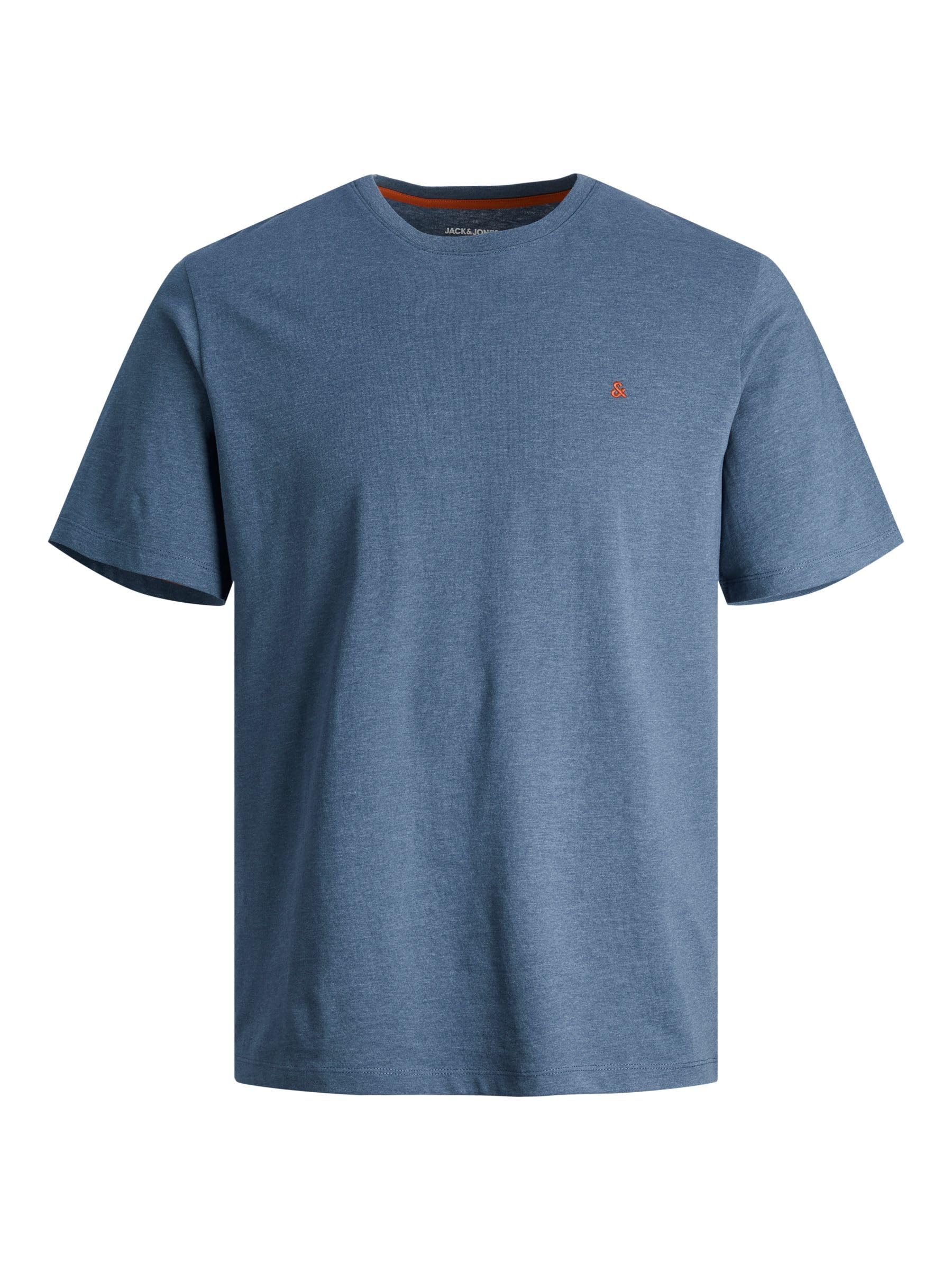 JACK & JONES Men's Jjepaulos Tee SS Crew Neck Noos Pls T-Shirt, Denim Blue, 5XL